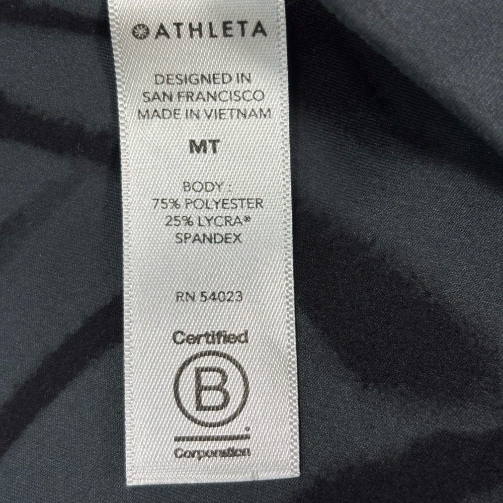 Athleta Saluation Stash Pocket II 7/8 Tight Zebra Print Capri Leggings | Size MT - Picture 9 of 10